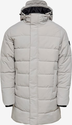 Only & Sons Winter Coat 'Carl' in Grey: front