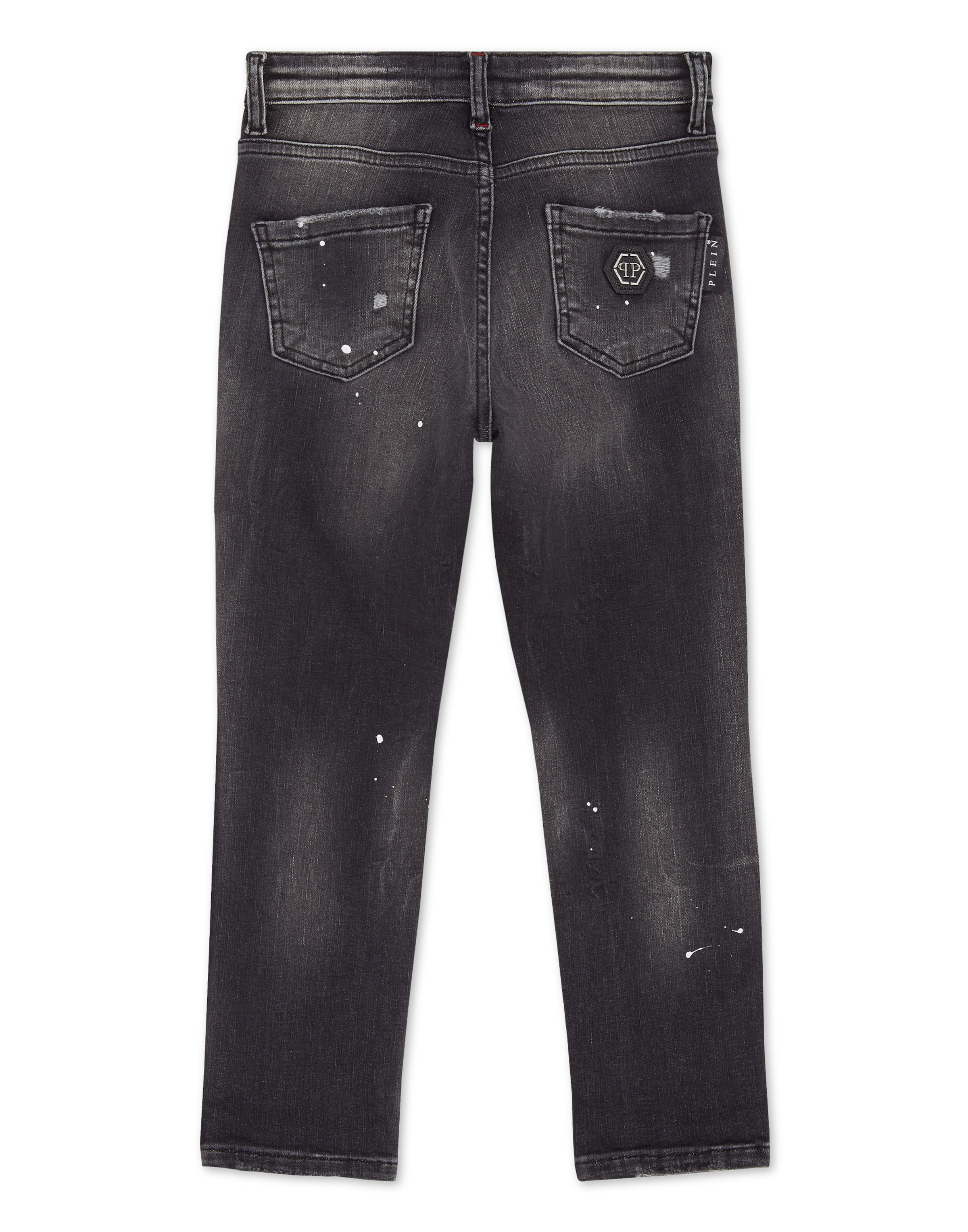 Philipp Plein - Regular Calças de ganga 'Bulldogs' em cinzento