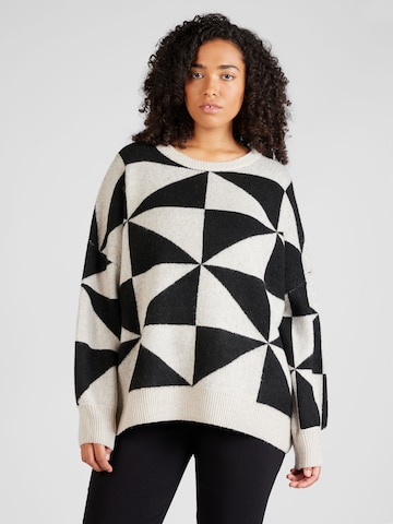 ONLY Carmakoma - Pullover 'Georgina' em bege: frente