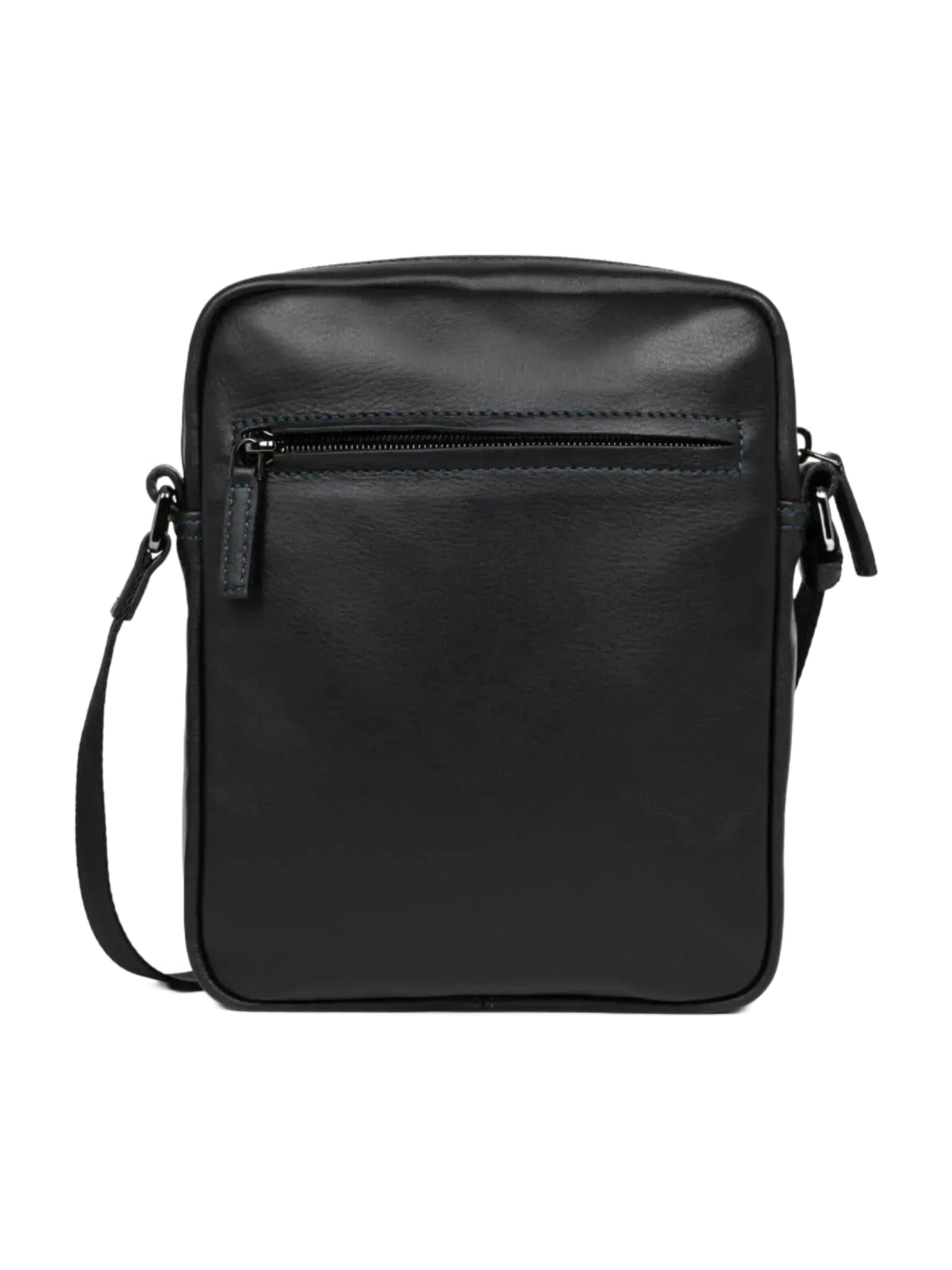 LANCASTER Paris - Mala de ombro 'Lancaster Sacoche Cuir Soft Vintage Noir/Bleu' em preto