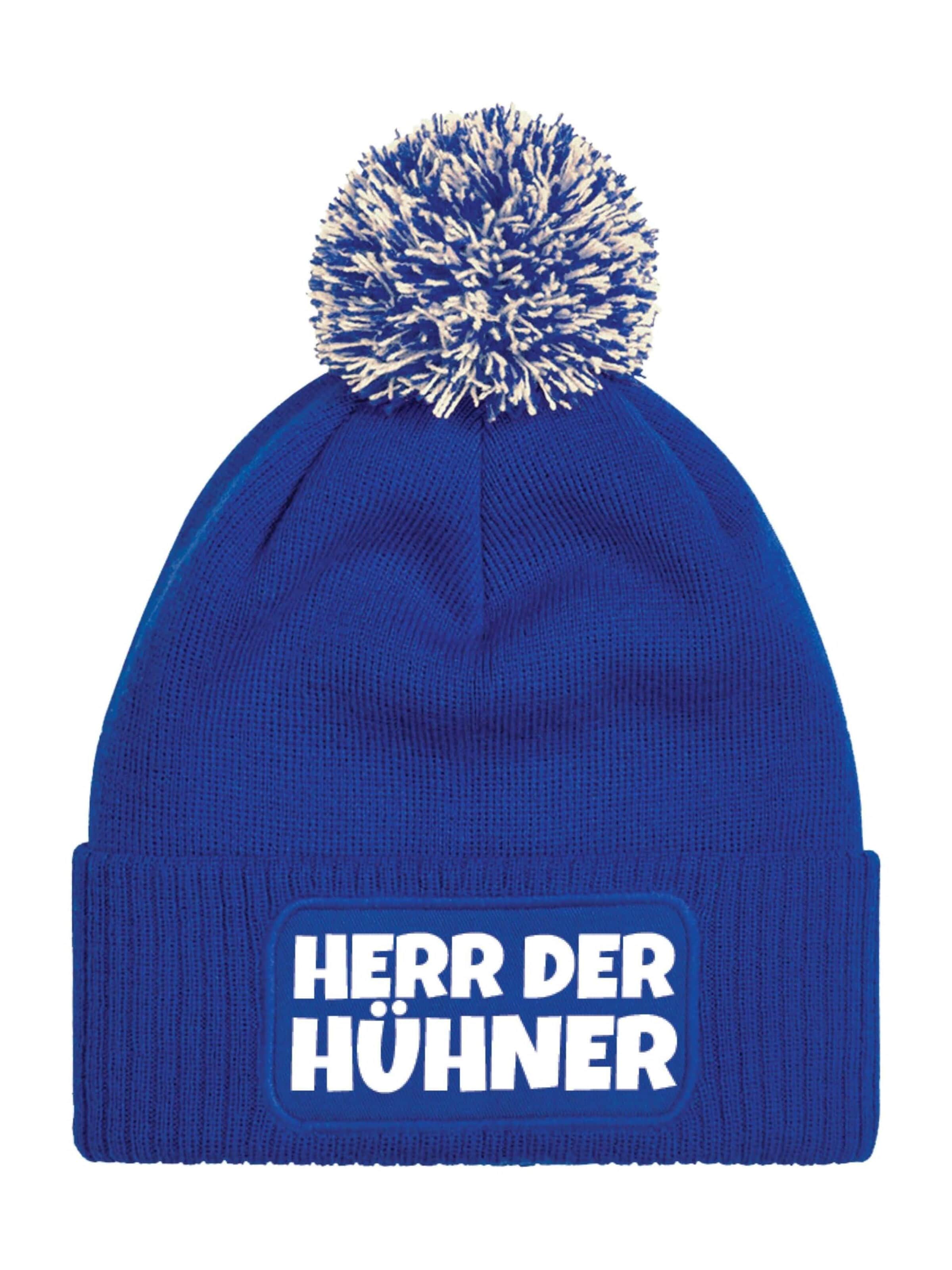 Youth Designz Beanie 'Herr der Hühner' in Blue: front