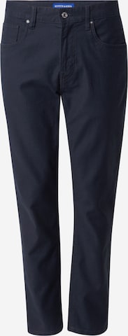 SCOTCH & SODA Tapered Παντελόνι με τσάκιση 'DOBBY' σε μπλε: μπροστά