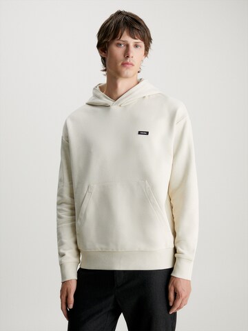 Sweat-shirt Calvin Klein en blanc : devant