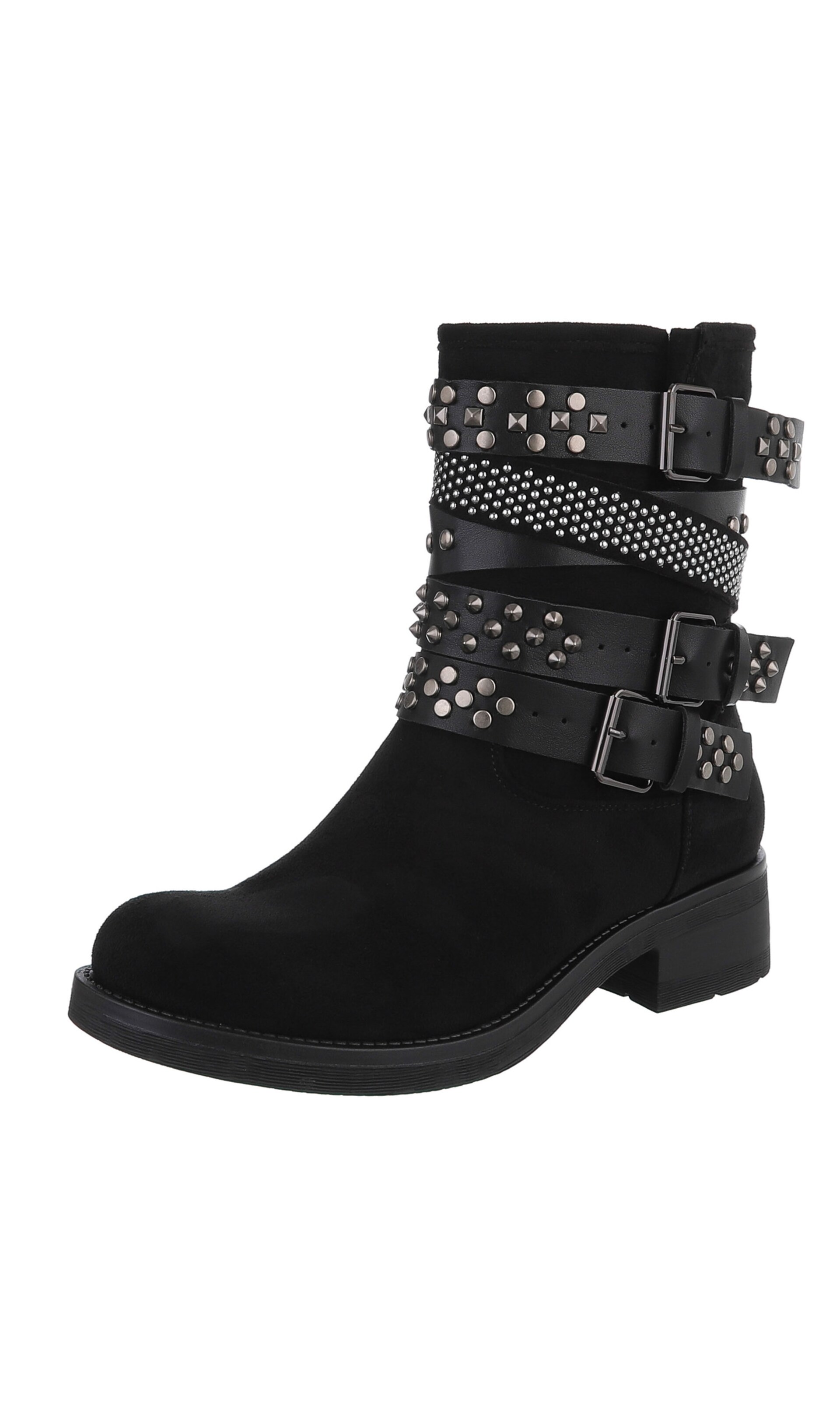 Ital-Design Stiefelette in Schwarz: Vorderseite