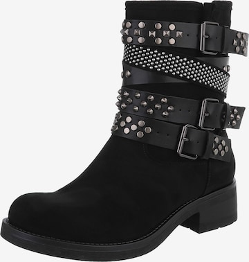 Ital-Design Stiefelette in Schwarz: Vorderseite