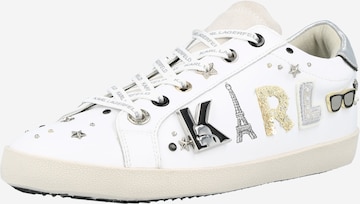 Karl Lagerfeld Låg sneaker i vit: framsida