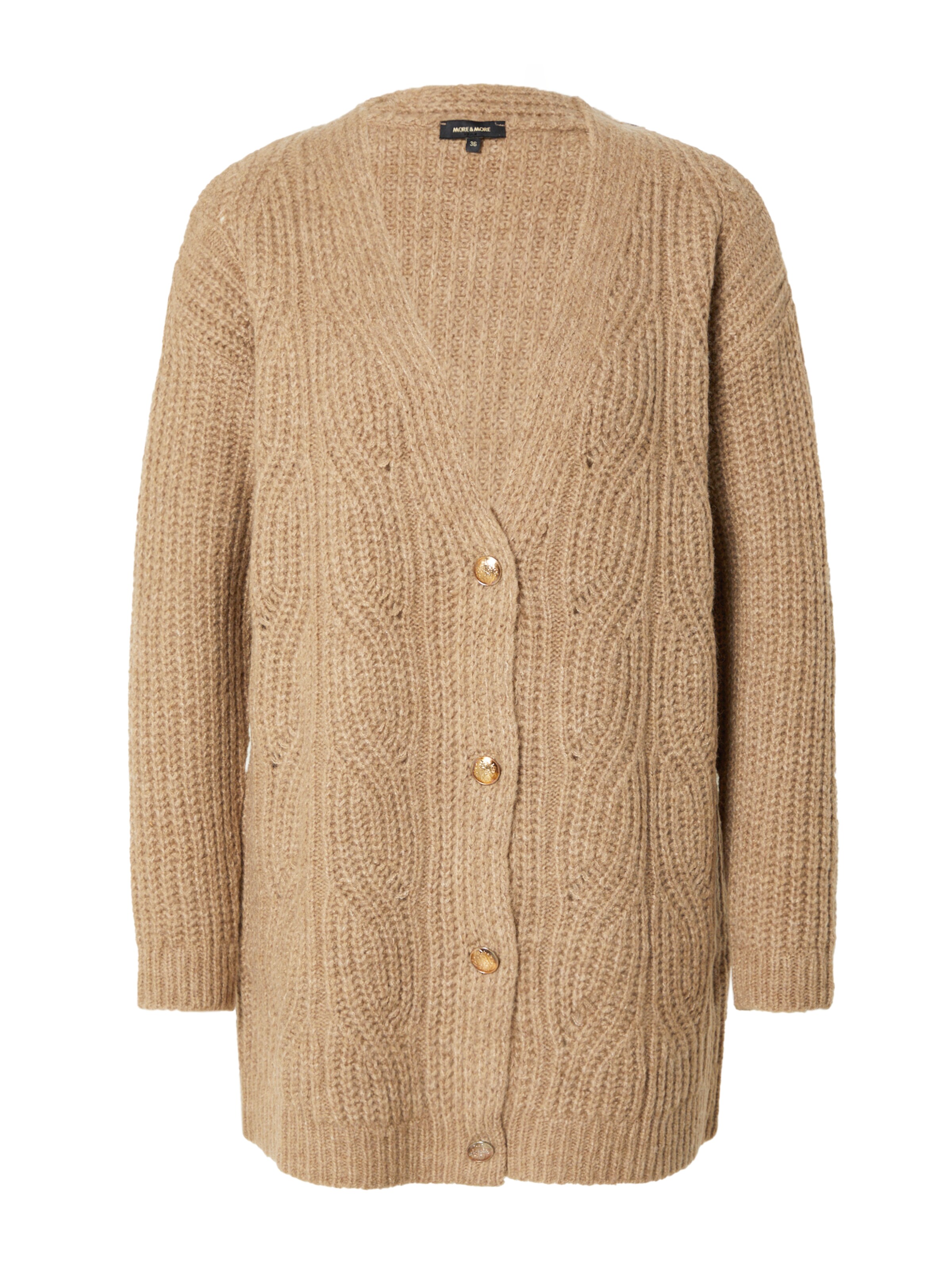 MORE & MORE Плетена жилетка в кафяво: отпред