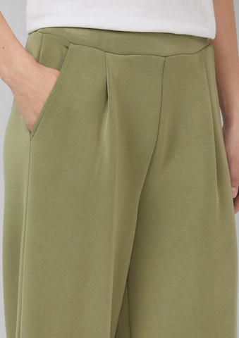 Wide Leg Pantalon à pince s.Oliver en vert