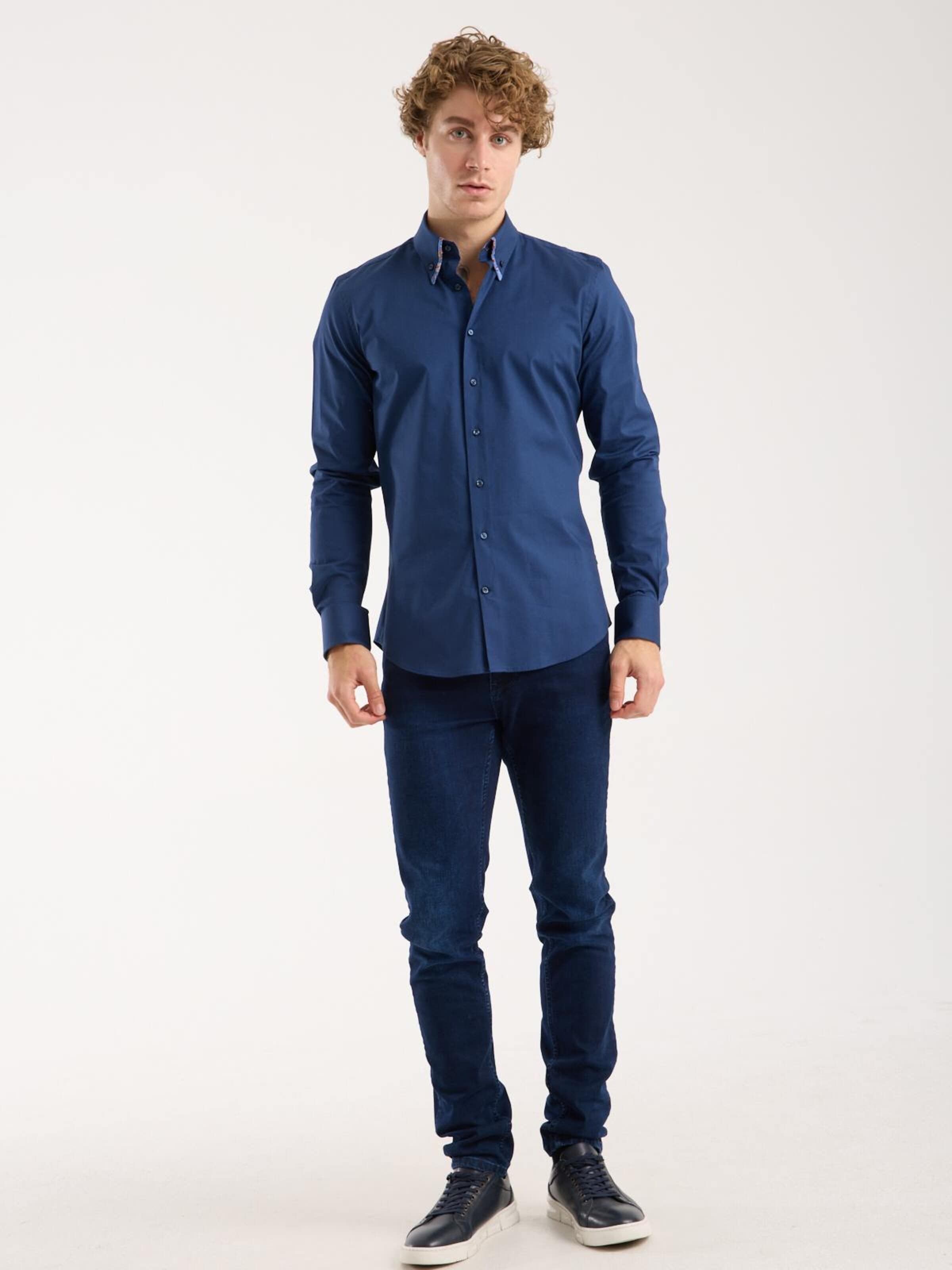 Slim fit Camicia business di 7Camicie in blu