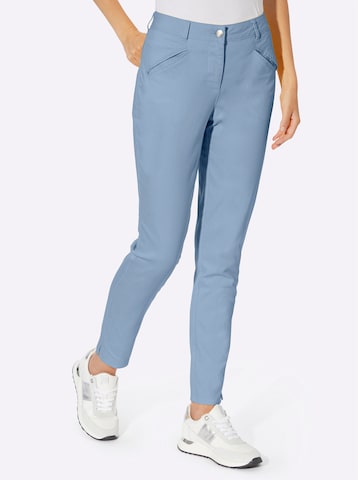 heine - Slimfit Pantalón de pinzas en azul: frente