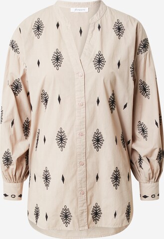 Camicia da donna di Flowers for Friends in beige: frontale