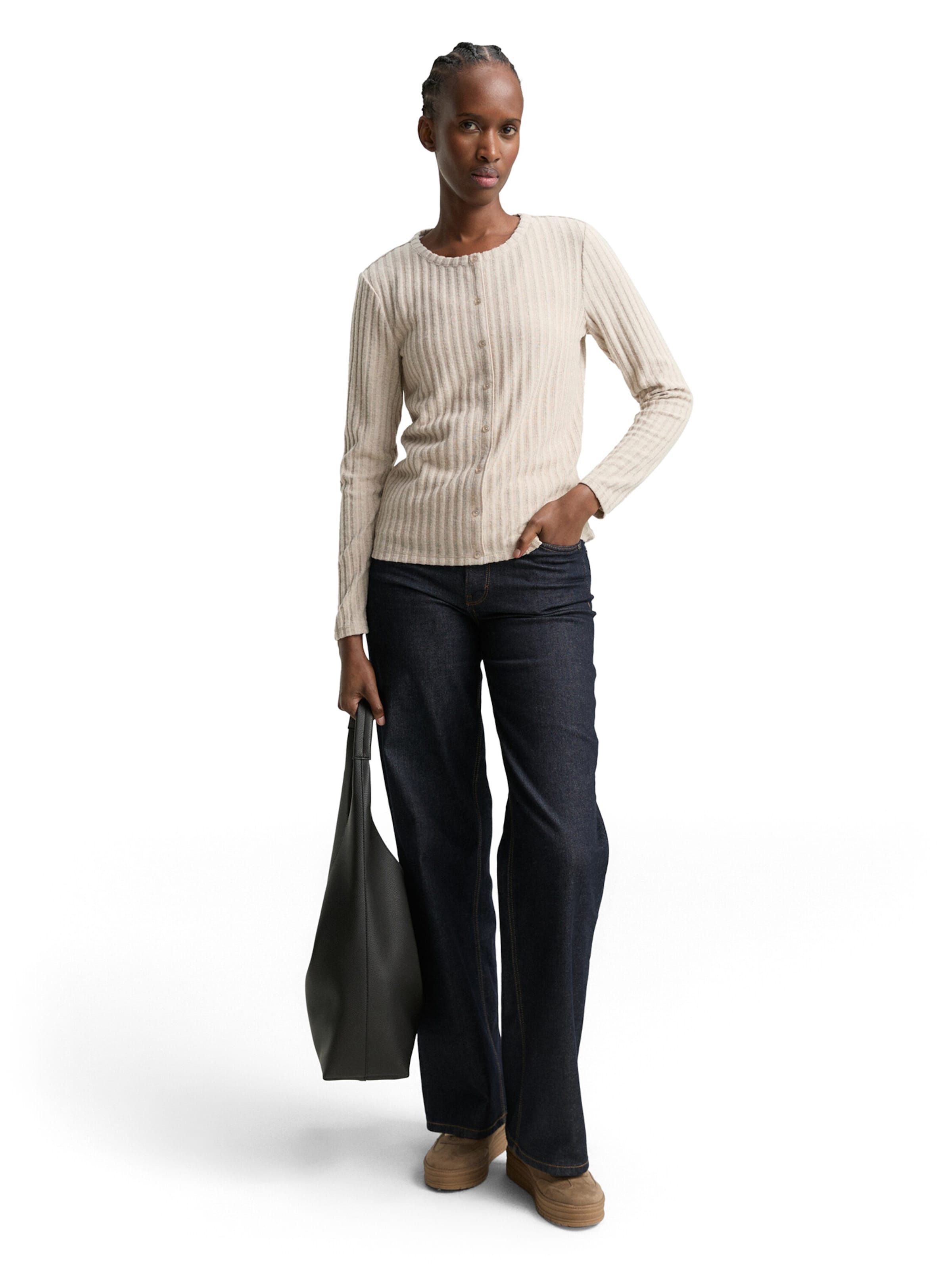 TOM TAILOR DENIM Вязаная кофта в Бежевый