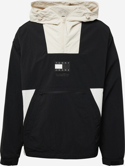 Tommy Jeans Prehodna jakna | ecru / črna / bela barva, Prikaz izdelka