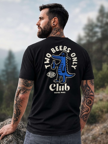 Neverless Shirt 'Two Beers only'‌‌‌‌ in Schwarz