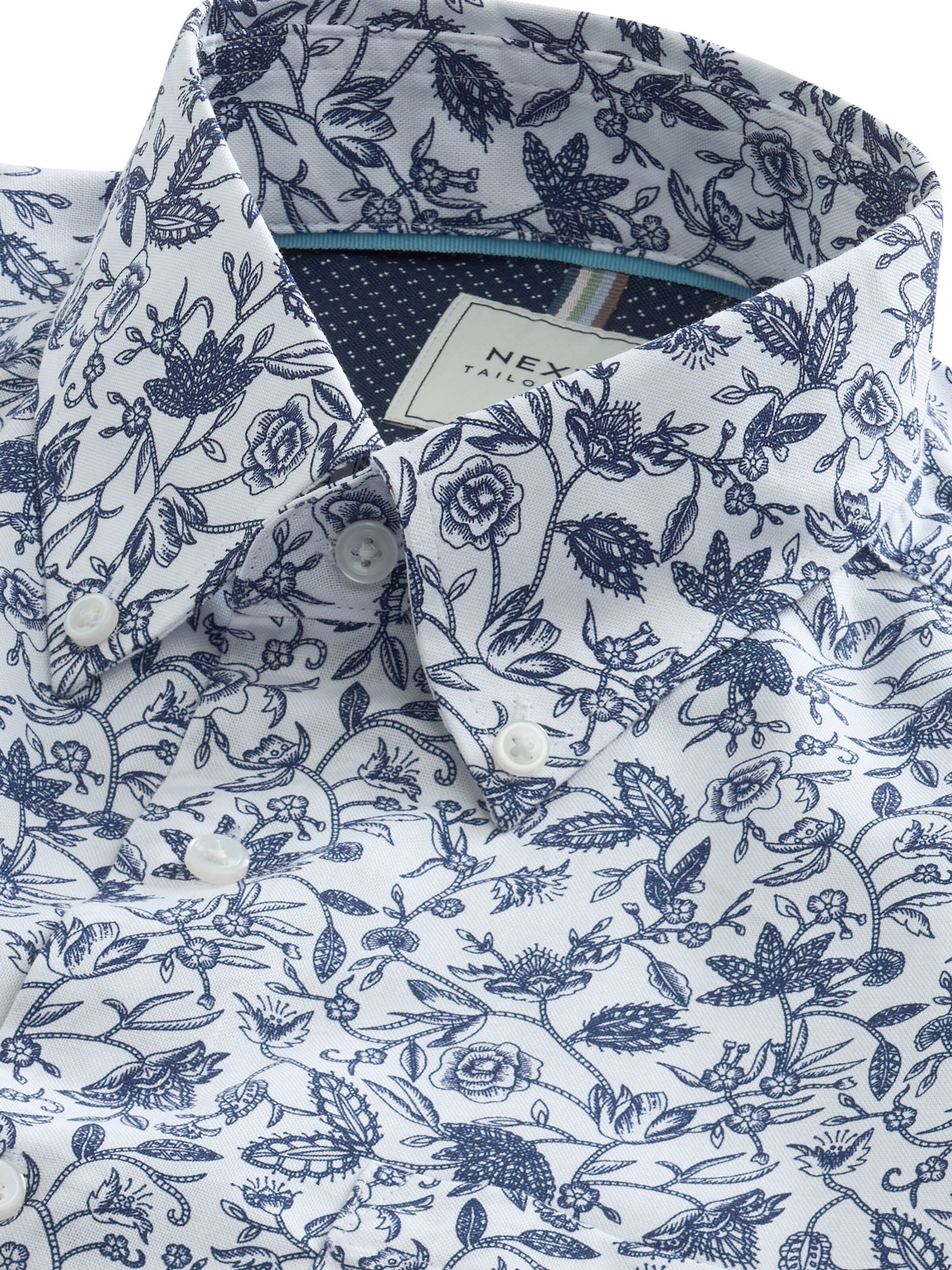 Next Regular fit Button Up Shirt in Blue