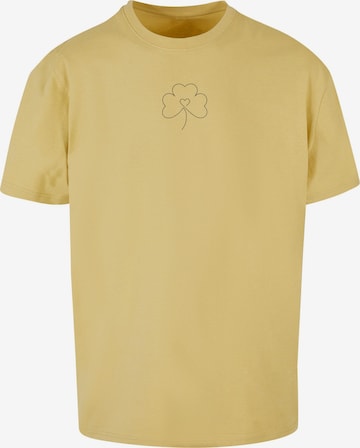 Merchcode T-Shirt 'Spring - Leaf Clover Flower' in Gelb: predná strana