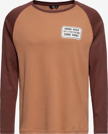 King Kerosin Shirt 'Ring-a-ding ding' in Braun: Vorderseite
