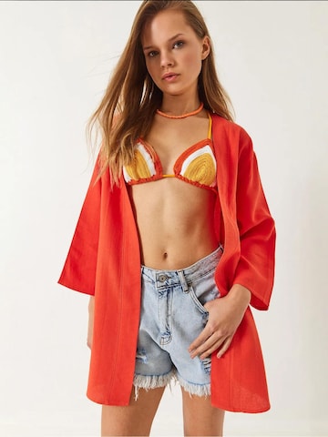 Bianco Lucci Kimono in Orange