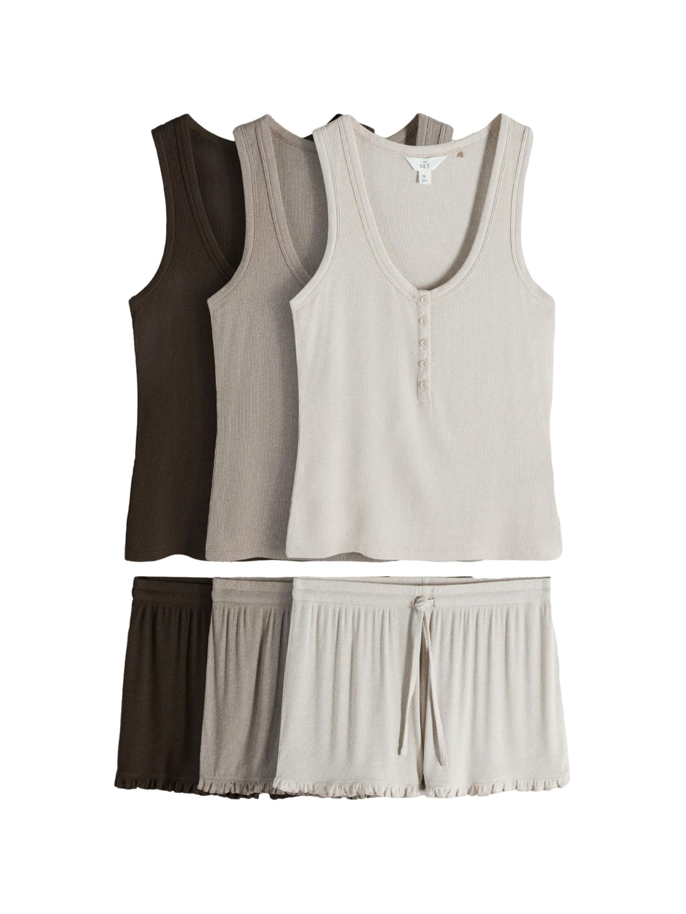 The Set Kratke hlače za spanje | rjava barva: sprednja stran