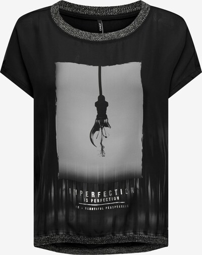 ONLY T-shirt 'MICKELA' en gris / noir / argent, Vue avec produit