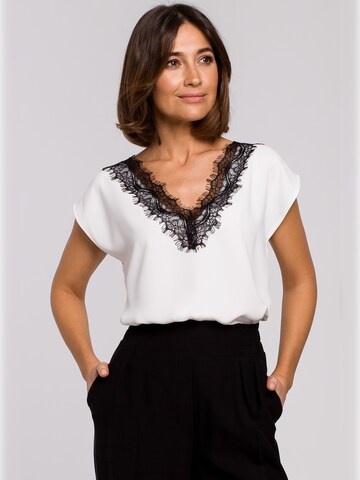 Stylove - Blusa 'S206' en blanco: frente