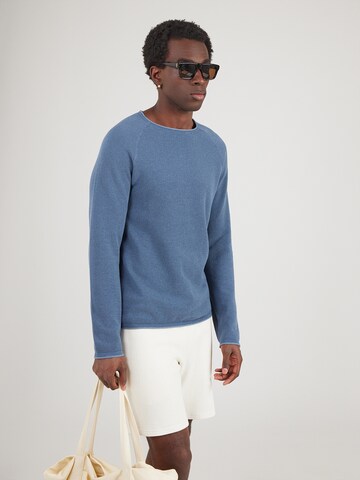 JACK & JONES Pulover 'JWHHILL' | modra barva: sprednja stran