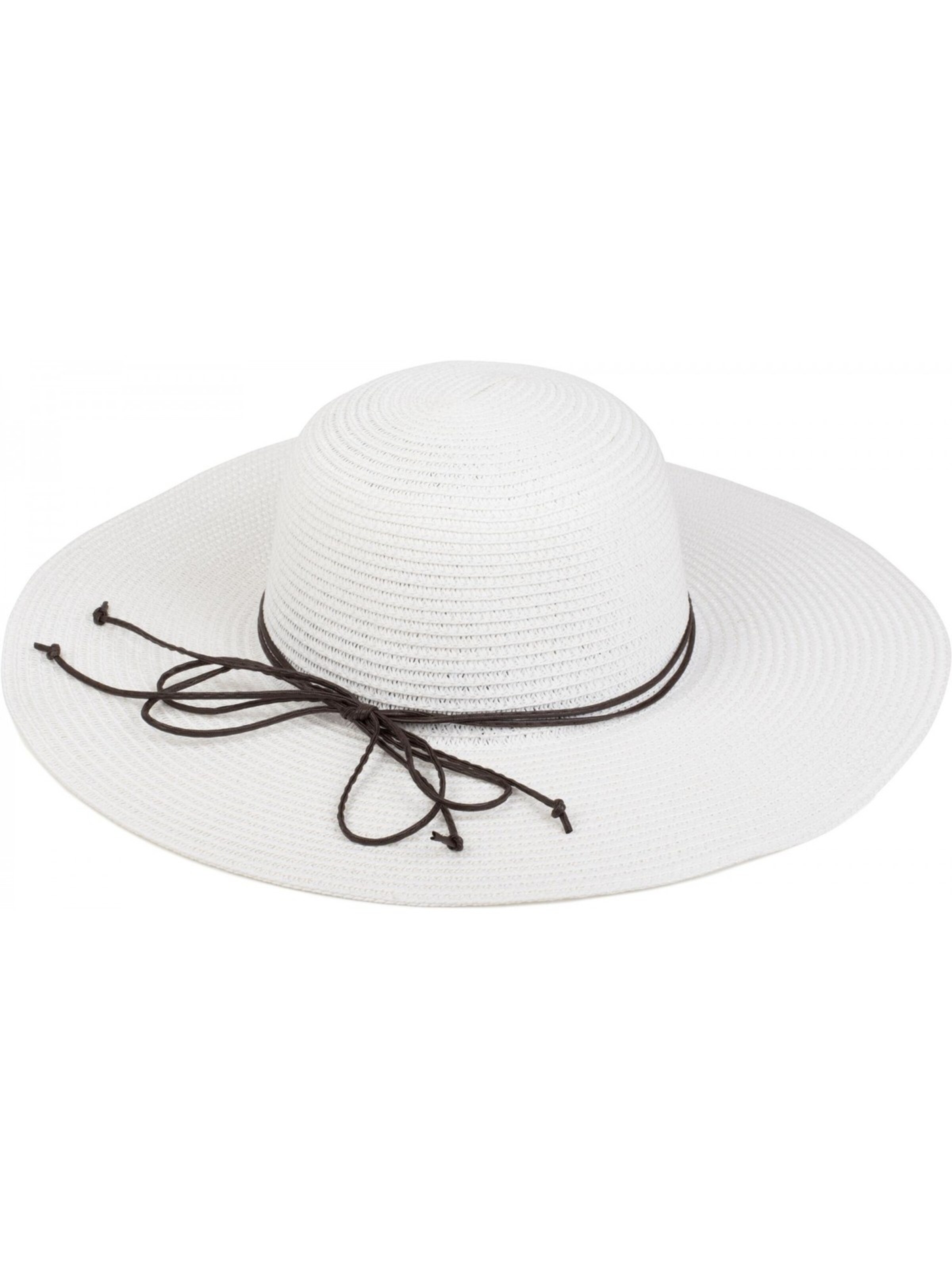 styleBREAKER Hat 'Floppy Sonnenhut mit schmalem Zierband und Schleife' in White