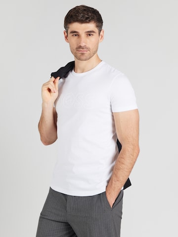 BOSS Green Shirt 'Teebo_N' in White: front