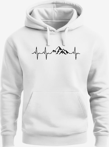 Neverless Sweatshirt 'Berg Herzschlag' in White: front