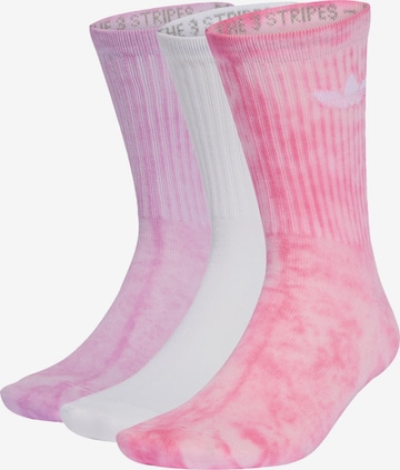 ADIDAS ORIGINALS Носки 'Tie Dye Crew 3 Pairs' в Ярко-розовый: спереди