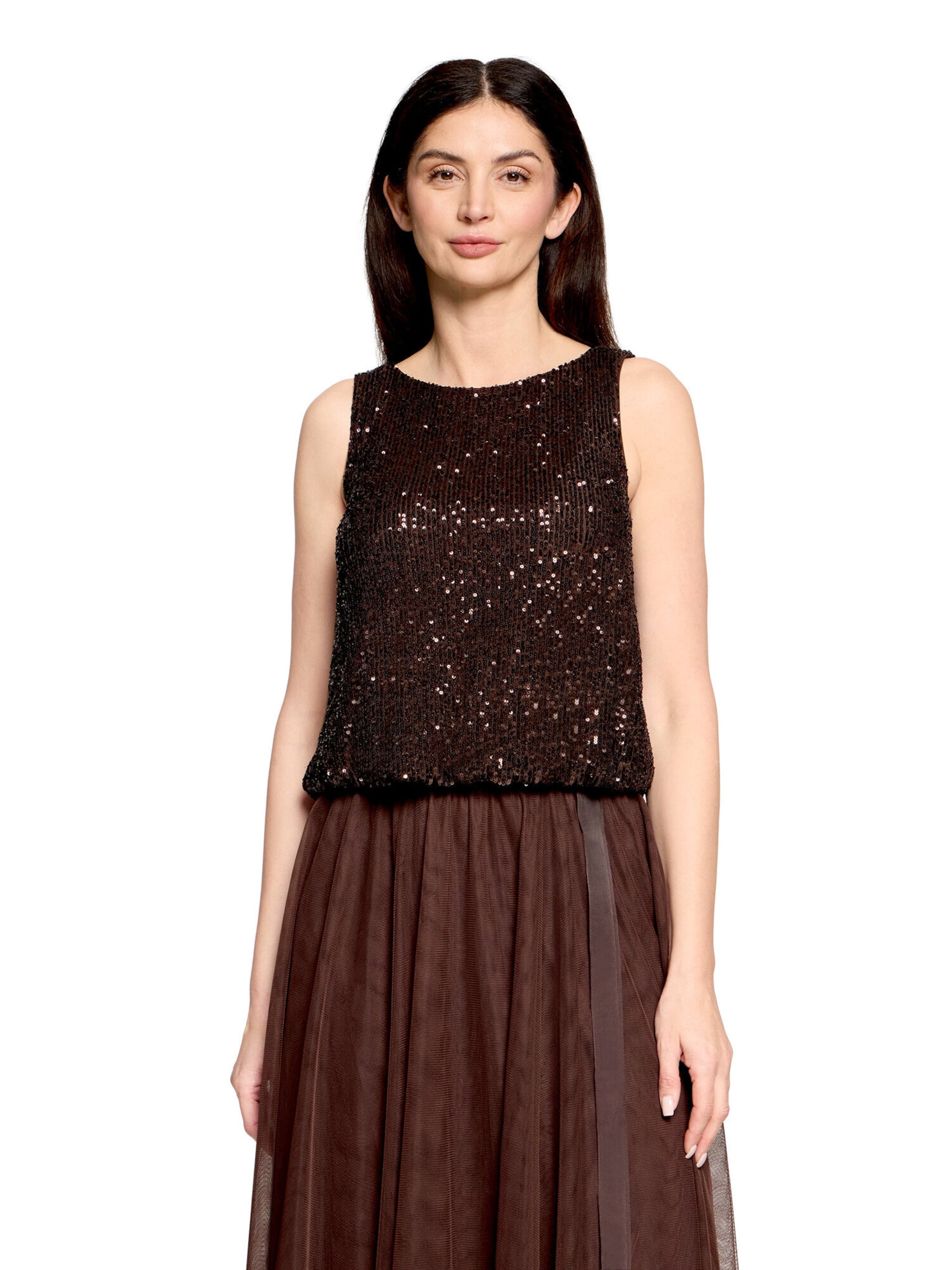 Vera Mont Top in Bruin: voorkant
