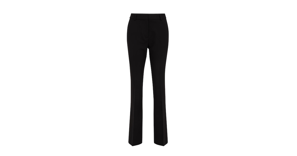 Yoek bootcut broek DOLCE van travelstof zwart Yoek bootcut broek DOLCE van travelstof zwart