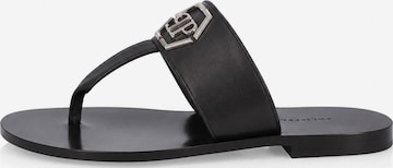 Infradito 'Hexagon' di Philipp Plein in nero: frontale