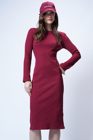 Trend Alaçatı Stili Jurk in Rood