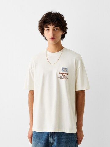 T-Shirt Bershka en blanc : devant