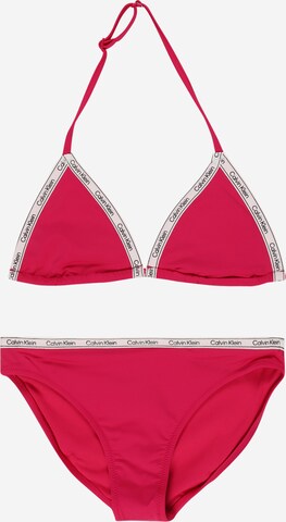 Calvin Klein Swimwear حمالة صدر مثلثة بيكيني بلون زهري: الأمام