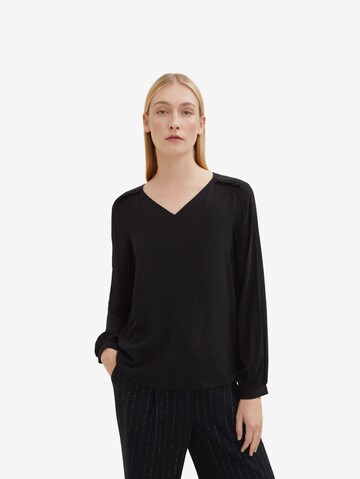 TOM TAILOR - Blusa en negro: frente