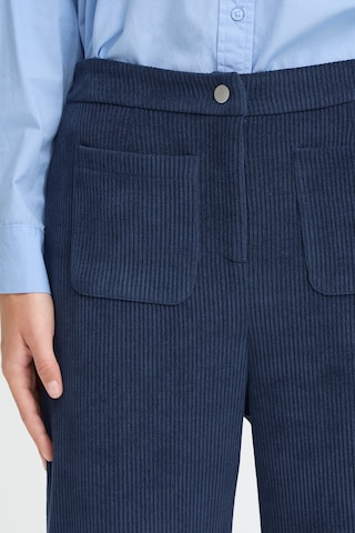 ICHI Wide leg Trousers 'KATE' in Blue