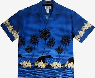 Regular fit Camicia 'Grüner Palmenwald' di KY's in blu: frontale