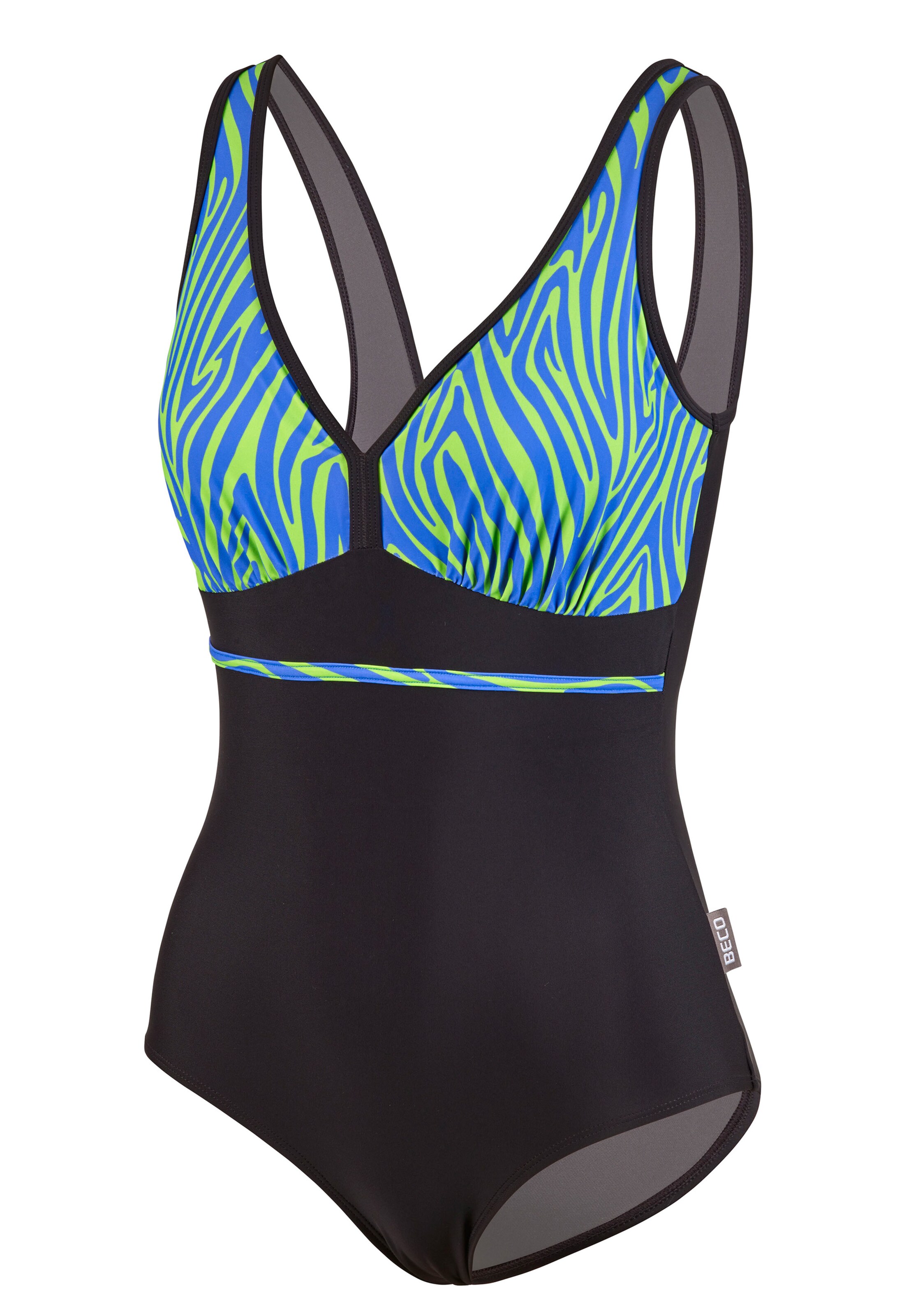 BECO the world of aquasports Bralette Swimsuit 'Zebra Vibes' in Blue