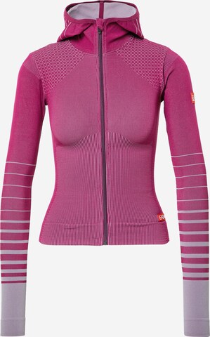 EA7 Emporio Armani Athletic Zip-Up Hoodie in Pink: front