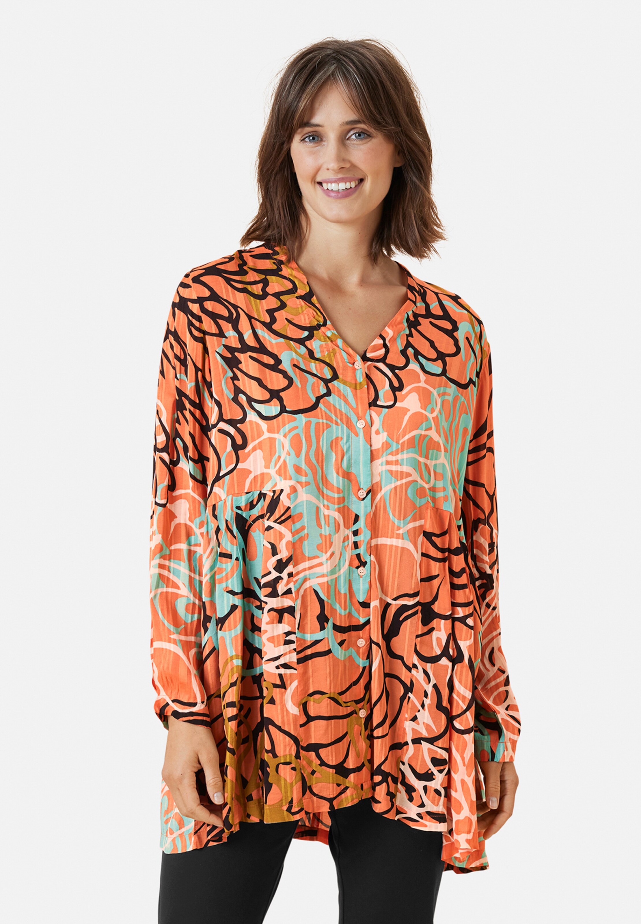 Frauen Blusen & Tuniken Masai Hemdbluse 'Ibene' in Orange - EL61036 Frauen Blusen & Tuniken Masai Hemdbluse 'Ibene' in Orange - EL61036