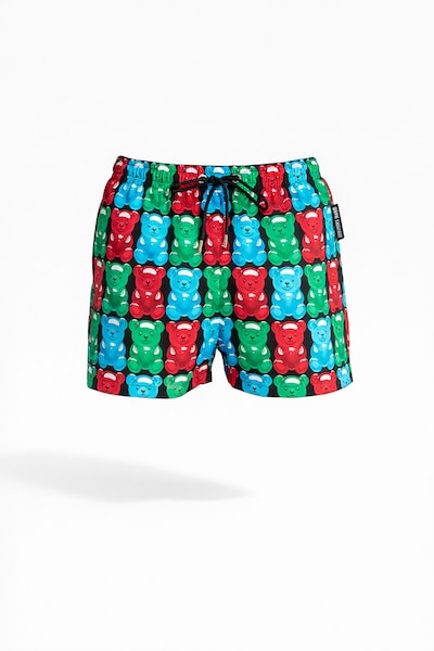 Gianni Kavanagh Board Shorts 'Sweet' in XL in Light blue / Light green / Grenadine / Black, Item view