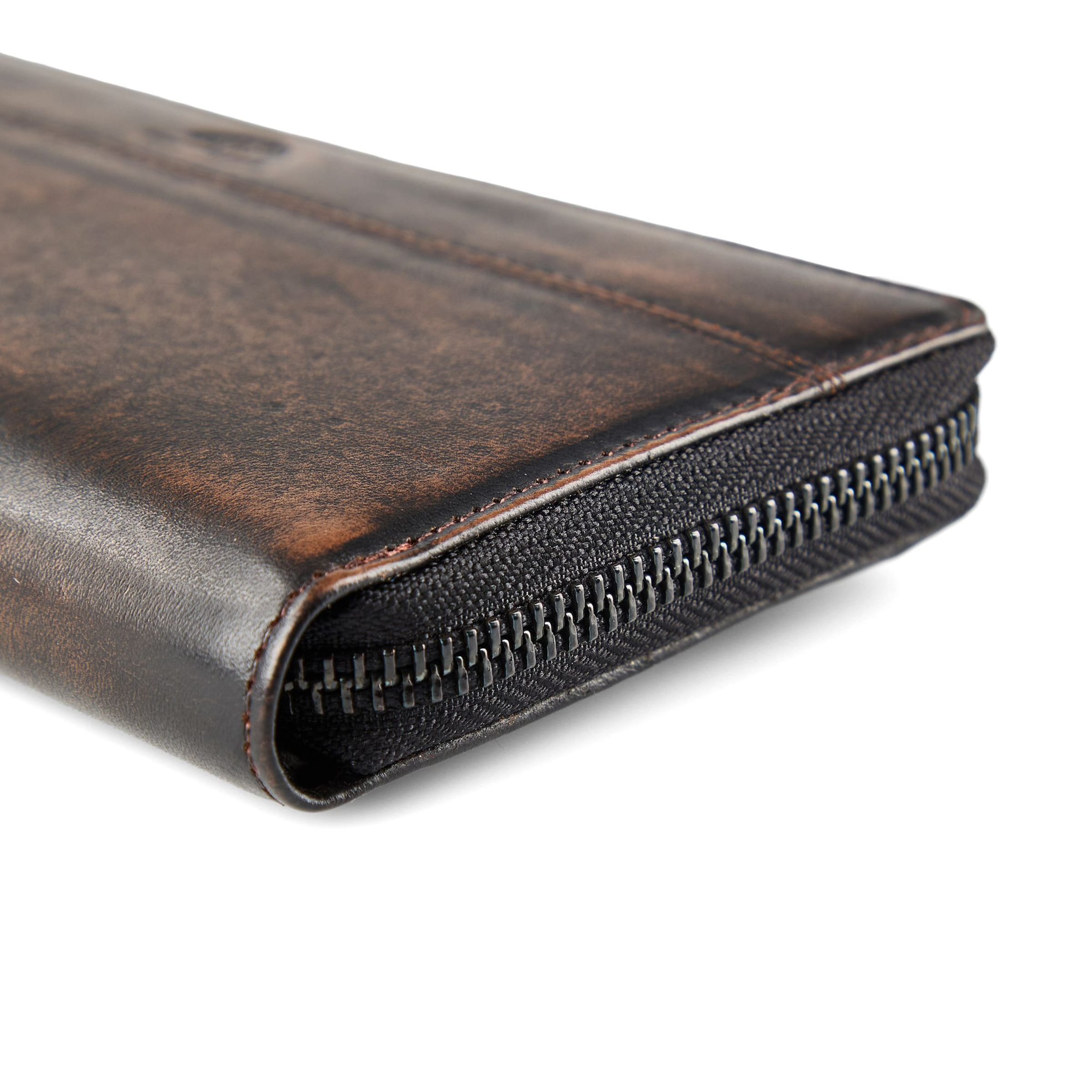 Portamonete 'Destressed' di GREENBURRY in marrone