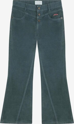 Scalpers Flared Trousers in Green: front