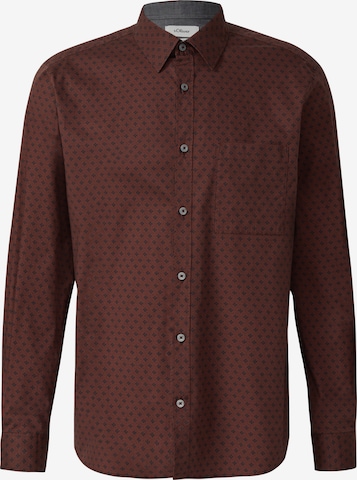 s.Oliver Comfort Fit Hemd in Rot: Vorderseite