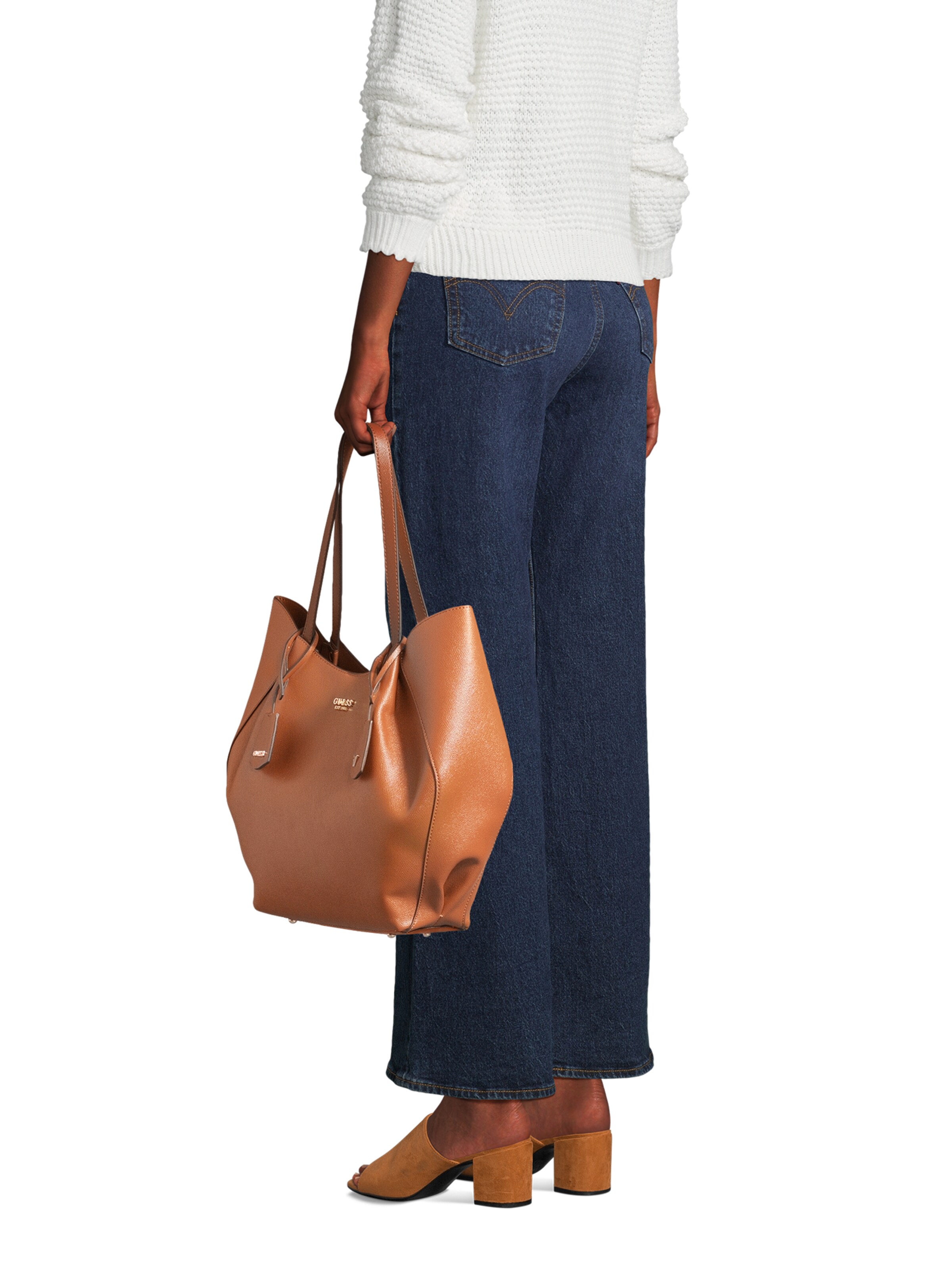 Cabas 'AMORETTE 2 IN 1 TOTE' GUESS en marron