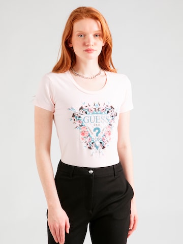 T-shirt GUESS en rose : devant