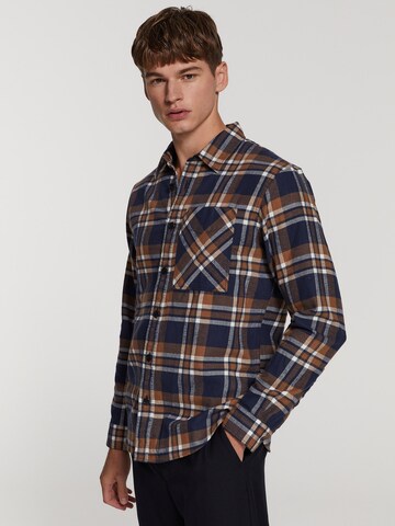 Shiwi Regular fit Button Up Shirt 'Luke' in Brown: front