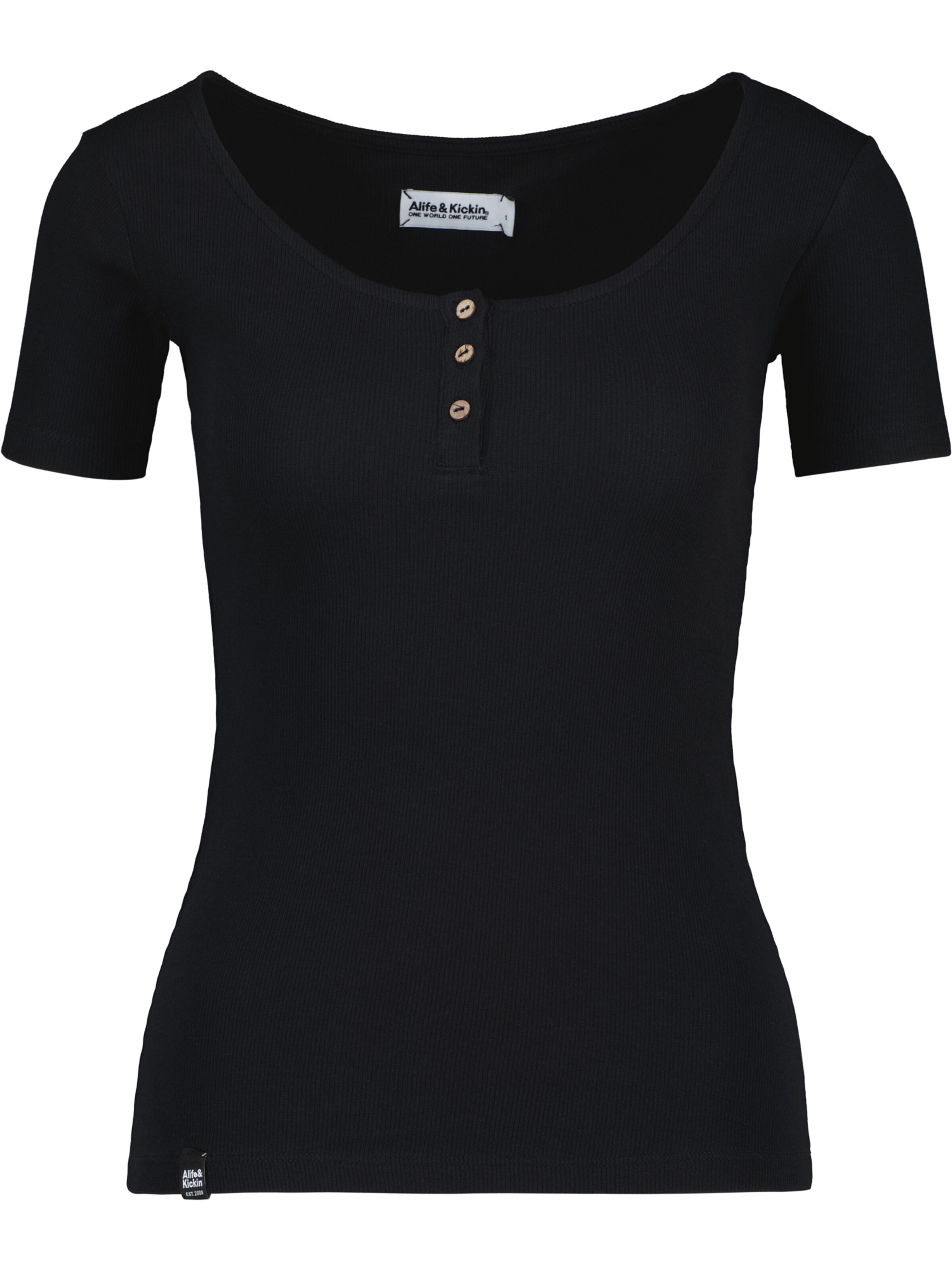 alife & kickin T-Shirt 'RosaAK A' in Schwarz: Vorderseite